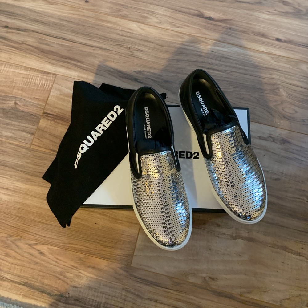 Dsquared2 slip on sequin sneakers